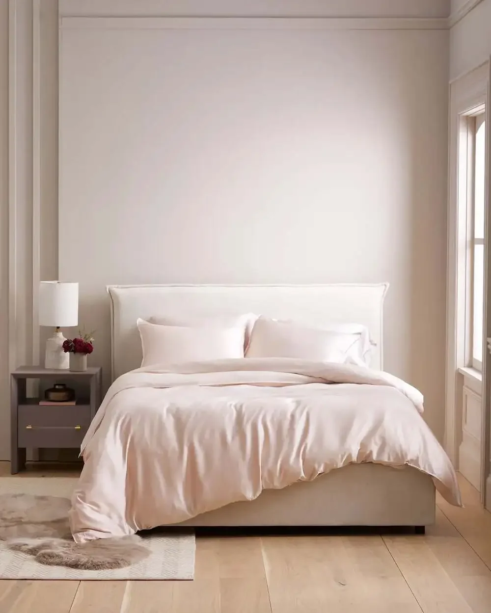 Quince Organic Bamboo Viscose Twin Duvet Cover and Sham Blush NWOT Soft